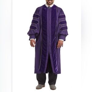 Jostens Graduation Gowns of Distinction Doctoral Purple Velvet & Gold Trim
